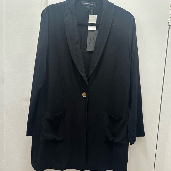 NWT black linen blazer - Picture 1 of 3